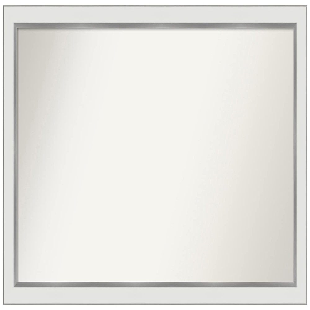 Amanti Art White Bathroom Mirror for Over Sink, 24x41 Custom Made Eva White Silver Narrow Rectangle Vanity Mirror, Large Modern Wood Frame, Hangs Horizonally and Vertically, Wall Decor