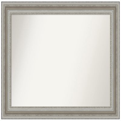 Amanti Art Silver Bathroom Mirror for Over Sink, 29x38 Custom Made Parlor Silver Rectangle Vanity Mirror, Large Traditional Wood Frame, Hangs Horizonally and Vertically, Wall Decor
