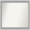 Amanti Art Silver Bathroom Mirror for Over Sink, 26x43 Custom Made Brushed Nickel Rectangle Vanity Mirror, Large Modern Wood Frame, Hangs Horizonally and Vertically, Wall Decor view 1