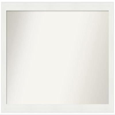 Amanti Art White Bathroom Mirror for Over Sink, 25x43 Custom Made Vanity White Narrow Rectangle Vanity Mirror, Large Casual Wood Frame, Hangs Horizonally and Vertically, Wall Decor