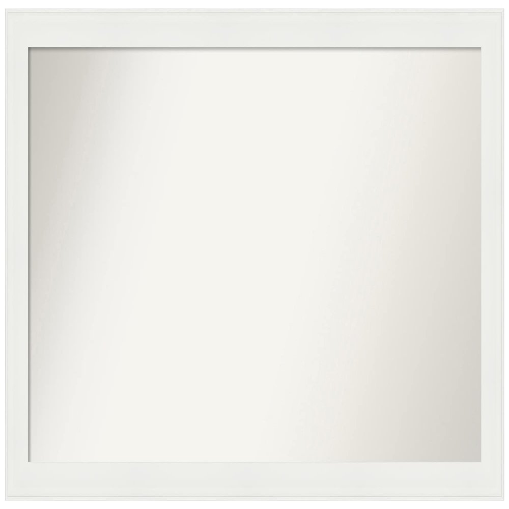 Amanti Art White Bathroom Mirror for Over Sink, 25x43 Custom Made Vanity White Narrow Rectangle Vanity Mirror, Large Casual Wood Frame, Hangs Horizonally and Vertically, Wall Decor