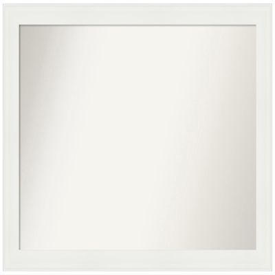 Amanti Art White Bathroom Mirror for Over Sink, 25x33 Custom Made Vanity White Narrow Rectangle Vanity Mirror, Large Casual Wood Frame, Hangs Horizonally and Vertically, Wall Decor