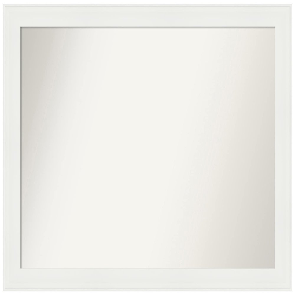 Amanti Art White Bathroom Mirror for Over Sink, 25x33 Custom Made Vanity White Narrow Rectangle Vanity Mirror, Large Casual Wood Frame, Hangs Horizonally and Vertically, Wall Decor