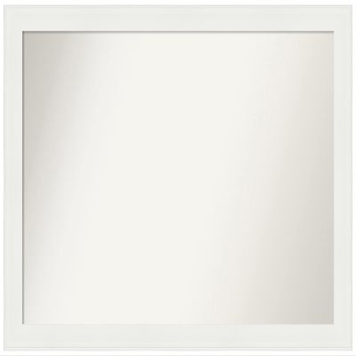 Amanti Art White Bathroom Mirror for Over Sink, 26x37 Custom Made Vanity White Narrow Rectangle Vanity Mirror, Large Casual Wood Frame, Hangs Horizonally and Vertically, Wall Decor