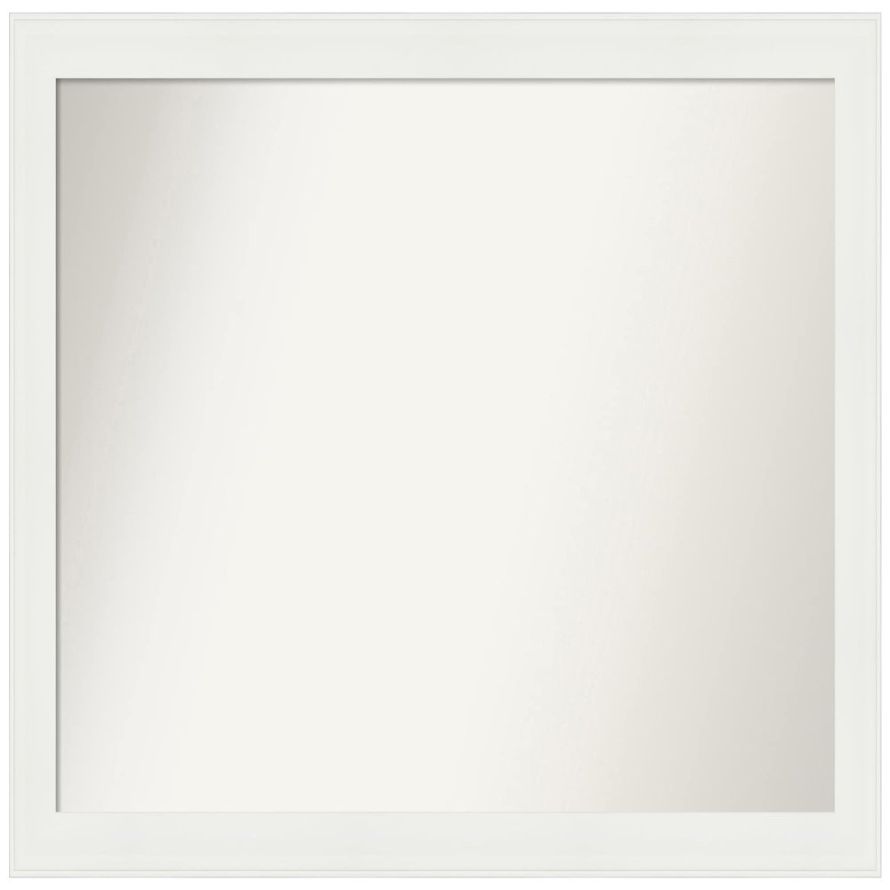 Amanti Art White Bathroom Mirror for Over Sink, 26x37 Custom Made Vanity White Narrow Rectangle Vanity Mirror, Large Casual Wood Frame, Hangs Horizonally and Vertically, Wall Decor