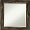Amanti Art Brown Bathroom Mirror for Over Sink, 25x21 Fencepost Brown Narrow Rectangle Vanity Mirror, Small Rustic Wood Frame, Hangs Horizonally and Vertically, Bathroom Wall Decor, Beveled Edge view 1