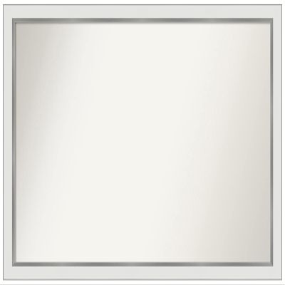 Amanti Art White Bathroom Mirror for Over Sink, 28x43 Custom Made Eva White Silver Narrow Rectangle Vanity Mirror, Large Modern Wood Frame, Hangs Horizonally and Vertically, Wall Decor