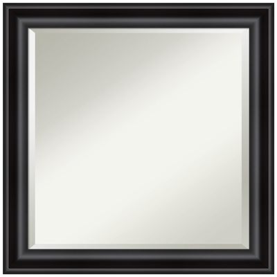 Amanti Art Black Bathroom Mirror for Over Sink, 24x24 Grand Black Narrow Square Vanity Mirror, Medium Casual Frame, Hangs Horizonally and Vertically, Bathroom Wall Decor, Beveled Edge