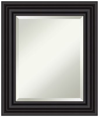 Amanti Art Black Bathroom Mirror for Over Sink, 26x22 Colonial Black Rectangle Vanity Mirror, Small Traditional Frame, Hangs Horizonally and Vertically, Bathroom Wall Decor, Beveled Edge