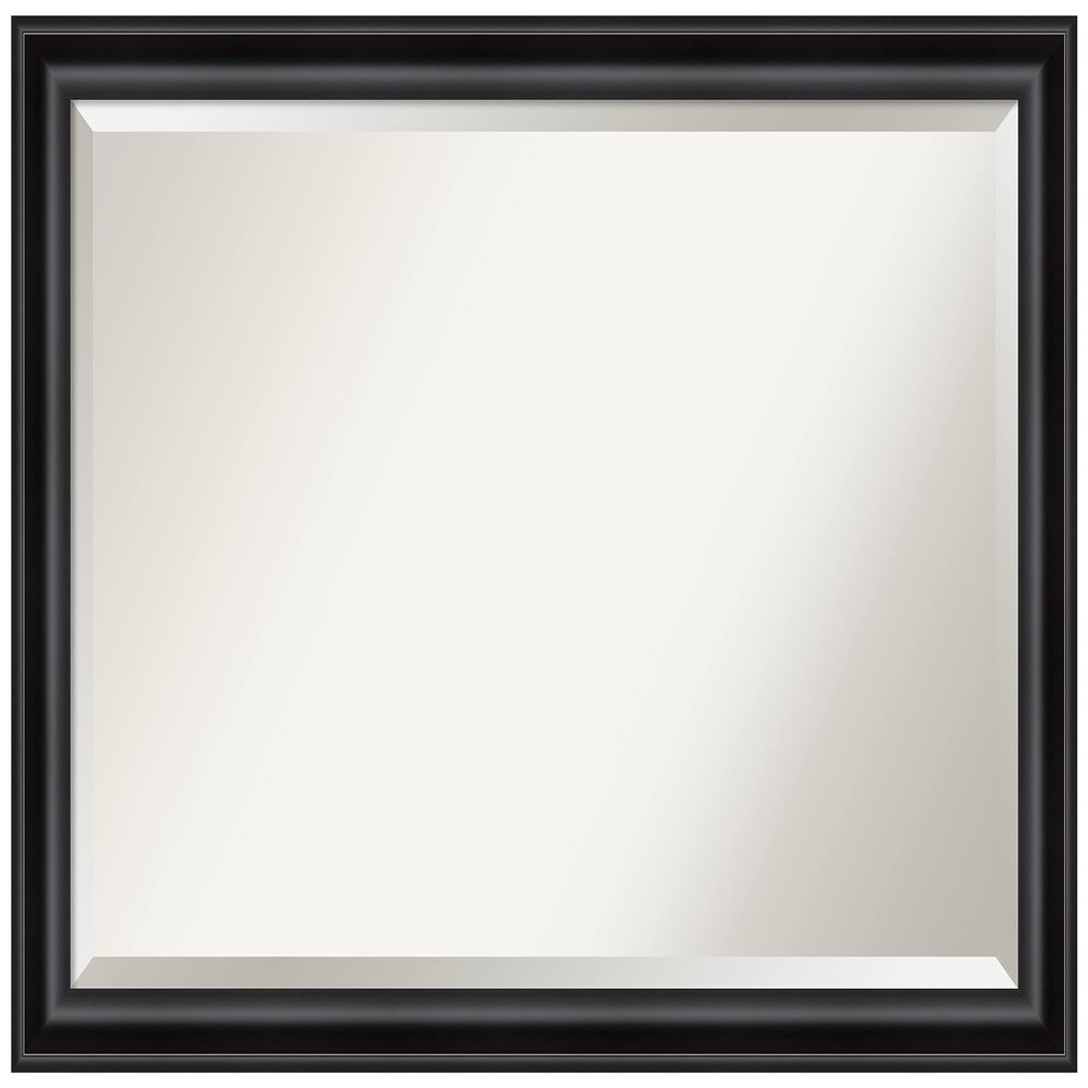 Amanti Art Black Bathroom Mirror for Over Sink, 28x40 Grand Black Narrow Rectangle Vanity Mirror, Large Casual Frame, Hangs Horizonally and Vertically, Bathroom Wall Decor, Beveled Edge