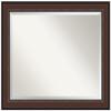Amanti Art Brown Bathroom Mirror for Over Sink, 27x33 Harvard Walnut Rectangle Vanity Mirror, Large Traditional Frame, Hangs Horizonally and Vertically, Bathroom Wall Decor, Beveled Edge view 1