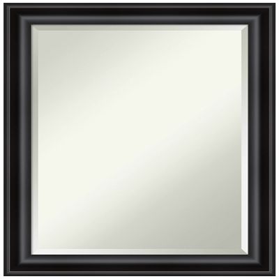 Amanti Art Black Bathroom Mirror for Over Sink, 28x22 Grand Black Narrow Rectangle Vanity Mirror, Medium Casual Frame, Hangs Horizonally and Vertically, Bathroom Wall Decor, Beveled Edge