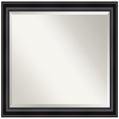 Amanti Art Black Bathroom Mirror for Over Sink, 26x32 Grand Black Narrow Rectangle Vanity Mirror, Large Casual Frame, Hangs Horizonally and Vertically, Bathroom Wall Decor, Beveled Edge