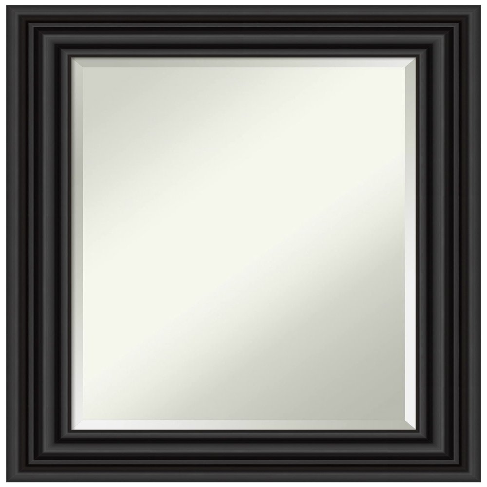 Amanti Art Black Bathroom Mirror for Over Sink, 30x24 Colonial Black Rectangle Vanity Mirror, Medium Traditional Frame, Hangs Horizonally and Vertically, Bathroom Wall Decor, Beveled Edge