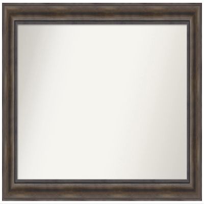 Amanti Art Brown Bathroom Mirror for Over Sink, 27x39 Custom Made Rustic Pine Brown Rectangle Vanity Mirror, Large Country Rustic Wood Frame, Hangs Horizonally and Vertically, Wall Decor
