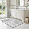 DEXI Bathroom Mat Ultra Thin, Non Slip Bath Rug for Shower Floor, Absorbent Quick Dry Marble Bathmats Low Profile, 17x43, Light Grey view 3