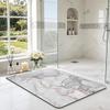 DEXI Bathroom Mat Ultra Thin, Non Slip Bath Rug for Shower Floor, Absorbent Quick Dry Marble Bathmats Low Profile, 17x43, Light Grey view 4