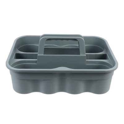 Mikikit Black Storage Plastic Cleaning Basket Multi Compartments Tool Organizer