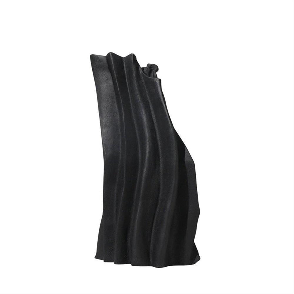 Dried Flower Vase Resin Vase Modern Black Geometric Decorative Vase 18.5 Inch Large Home Decor Table Vase Table Flower Arrangement Decoration Decorative Vase