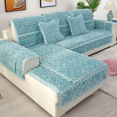 vctops Rose Floral Sofa Cover Soft Thick Plush Sectional Couch Covers Non Slip Sofa Slipcover Furniture Protector for Dogs Cats Pet Love Seat Recliner Cover,1 Piece/Not All Set (Blue,35"x63")