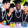 Berlune Candy Lei Making Kit for Graduation Party Favor Include 2 in x 1000 ft Poly Tubing 3 Rolls Curling Gift Ribbon 300 Yd/ 900 ft and Scissor for Hawaii Tropical Wedding DIY(Purple, Blue, Yellow) view 3