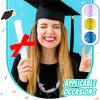 Berlune Candy Lei Making Kit for Graduation Party Favor Include 2 in x 1000 ft Poly Tubing 3 Rolls Curling Gift Ribbon 300 Yd/ 900 ft and Scissor for Hawaii Tropical Wedding DIY(Purple, Blue, Yellow) view 4