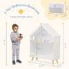 Curipeer Kids Dollhouse Bookshelf, Wooden Bookcase Storage with Motion-Activated Light, 2-Tier Open Display Organizer for Toys, Books, Baby Bookshelf for Birthday, Christmas, Classroom Storage, White view 2
