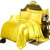Phoenix Citadel All Season Silk Satin 7 Pieces Comforter Set California Queen Yellow (Comforter + Flat Sheet + Fitted Sheet 16'' & 4 Pillowcases) 500 GSM Comforter Sheet Set Wrinkle & Fade Resistant view 1