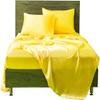 Phoenix Citadel All Season Silk Satin 7 Pieces Comforter Set California Queen Yellow (Comforter + Flat Sheet + Fitted Sheet 16'' & 4 Pillowcases) 500 GSM Comforter Sheet Set Wrinkle & Fade Resistant view 2