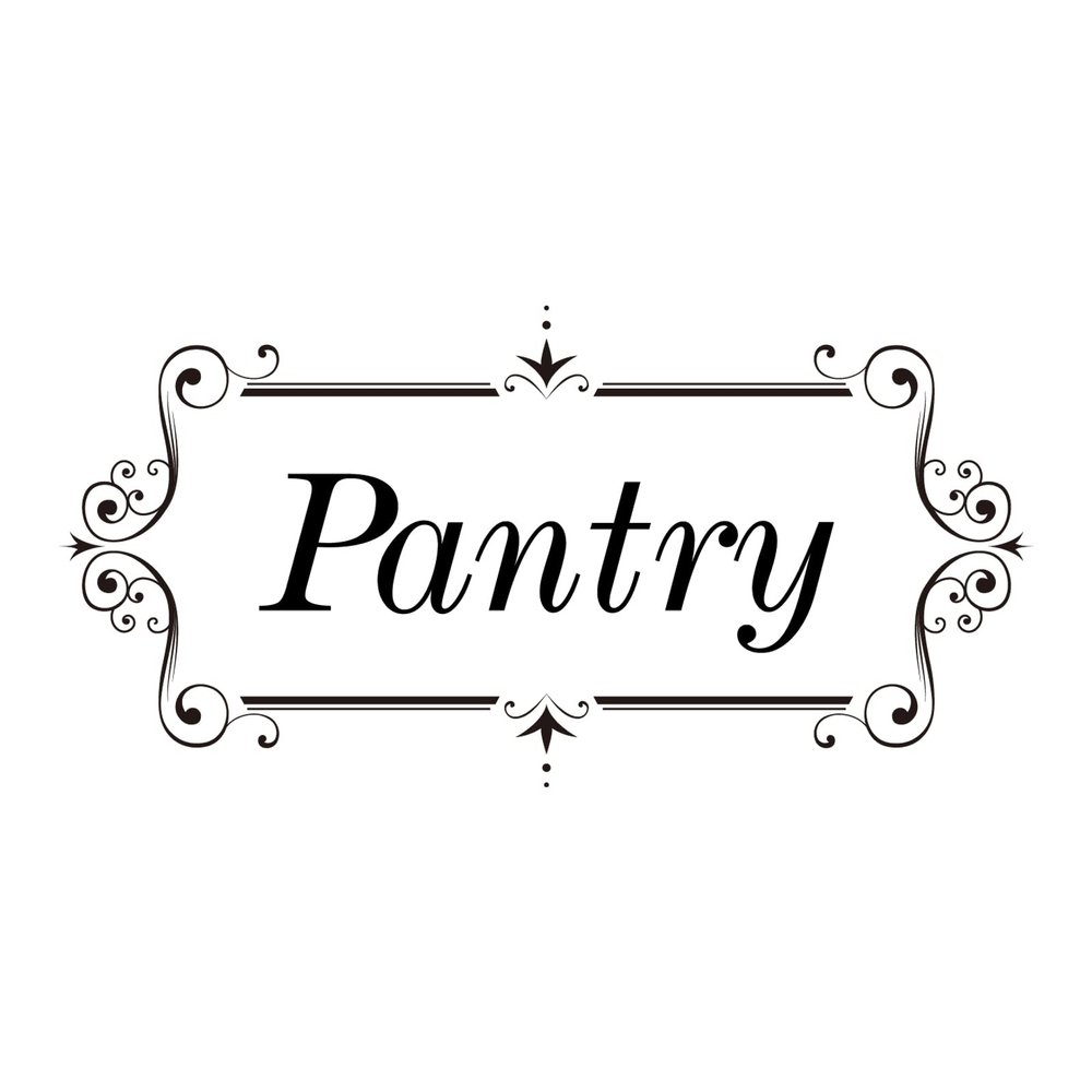 PLIGREAT Pantry Sign Wall Stickers, Removable Vinyl Window Wall Decals for Home Restaurant Kitchen Walk-in Fridge Food Storage Room Freezer Closet Pantry Cabinet Window Door Wall Decoration