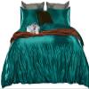 All Season Silk Satin 7 Pieces Comforter Set Oversized Queen Teal Green ( Comforter + Flat Sheet + Fitted Sheet 16'' & 4 Pillowcases ) 500 GSM Comforter Sheet Set Wrinkle & Fade Resistant view 2