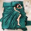 All Season Silk Satin 7 Pieces Comforter Set Oversized Queen Teal Green ( Comforter + Flat Sheet + Fitted Sheet 16'' & 4 Pillowcases ) 500 GSM Comforter Sheet Set Wrinkle & Fade Resistant view 3