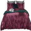 Phoenix Citadel All Season Silk Satin 7 Pieces Comforter Set Full Wine (Comforter + Flat Sheet + Fitted Sheet 16'' & 4 Pillowcases) 500 GSM Comforter Sheet Set Wrinkle & Fade Resistant view 2
