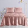 Phoenix Citadel All Season Silk Satin 7 Pieces Comforter Set Full Salmon (Comforter + Flat Sheet + Fitted Sheet 16'' & 4 Pillowcases) 500 GSM Comforter Sheet Set Wrinkle & Fade Resistant view 4