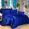 Phoenix Citadel All Season Silk Satin 7 Pieces Comforter Set Queen Royal Blue (Comforter + Flat Sheet + Fitted Sheet 16'' & 4 Pillowcases) 500 GSM Comforter Sheet Set Wrinkle & Fade Resistant view 4