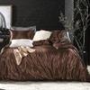 Phoenix Citadel All Season Silk Satin 7 Pieces Comforter Set Alaska King Chocolate (Comforter + Flat Sheet + Fitted Sheet 16'' & 4 Pillowcases) 500 GSM Comforter Sheet Set Wrinkle & Fade Resistant view 2