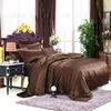 Phoenix Citadel All Season Silk Satin 7 Pieces Comforter Set Alaska King Chocolate (Comforter + Flat Sheet + Fitted Sheet 16'' & 4 Pillowcases) 500 GSM Comforter Sheet Set Wrinkle & Fade Resistant view 4