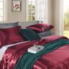 Phoenix Citadel All Season Silk Satin 7 Pieces Comforter Set Twin Burgundy (Comforter + Flat Sheet + Fitted Sheet 16'' & 4 Pillowcases) 500 GSM Comforter Sheet Set Wrinkle & Fade Resistant view 4