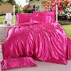 Phoenix Citadel All Season Silk Satin 7 Pieces Comforter Set Full Hot Pink (Comforter + Flat Sheet + Fitted Sheet 16'' & 4 Pillowcases) 500 GSM Comforter Sheet Set Wrinkle & Fade Resistant view 2