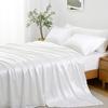 Phoenix Citadel All Season Silk Satin 7 Pieces Comforter Set Queen White (Comforter + Flat Sheet + Fitted Sheet 16'' & 4 Pillowcases) 500 GSM Comforter Sheet Set Wrinkle & Fade Resistant view 4
