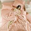 Phoenix Citadel All Season Silk Satin 7 Pieces Comforter Set California King Peach (Comforter + Flat Sheet + Fitted Sheet 16'' & 4 Pillowcases) 500 GSM Comforter Sheet Set Wrinkle & Fade Resistant view 4