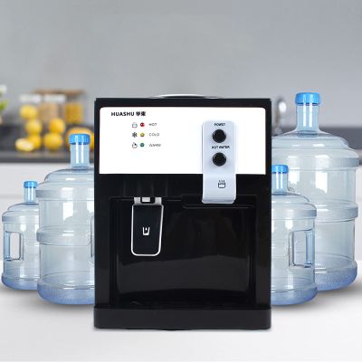 Freestanding Hot and Cold Water Cooler Dispenser, Top Loading Countertop Water Cooler Dispenser, Holds 3.5 & 5 & 10 & 18.9 Gallon Bottles, Water Dispenser for Homes, Kitchens, Offices, Dorms (White)