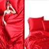 Phoenix Citadel All Season Silk Satin 7 Pieces Comforter Set Oversized Queen Red (Comforter + Flat Sheet + Fitted Sheet 16'' & 4 Pillowcases) 500 GSM Comforter Sheet Set Wrinkle & Fade Resistant view 2