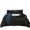 Phoenix Citadel All Season Silk Satin 7 Pieces Comforter Set California King Black (Comforter + Flat Sheet + Fitted Sheet 16'' & 4 Pillowcases) 500 GSM Comforter Sheet Set Wrinkle & Fade Resistant view 2