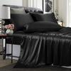 Phoenix Citadel All Season Silk Satin 7 Pieces Comforter Set California King Black (Comforter + Flat Sheet + Fitted Sheet 16'' & 4 Pillowcases) 500 GSM Comforter Sheet Set Wrinkle & Fade Resistant view 3