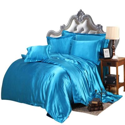 Phoenix Citadel All Season Silk Satin 7 Pieces Comforter Set Full Turquoise (Comforter + Flat Sheet + Fitted Sheet 16'' & 4 Pillowcases) 500 GSM Comforter Sheet Set Wrinkle & Fade Resistant