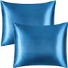 Phoenix Citadel All Season Silk Satin 7 Pieces Comforter Set Full Turquoise (Comforter + Flat Sheet + Fitted Sheet 16'' & 4 Pillowcases) 500 GSM Comforter Sheet Set Wrinkle & Fade Resistant view 4