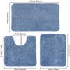 MIULEE 3 Pieces Bathroom Rugs and mats Sets Extra Thick Non Slip Microfiber Bath Mats and U-Shaped Contour Toilet Rug for Bath Room Floor Restroom,20"x30"+16"x24"+20"x20", Blue view 3