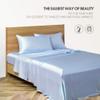Phoenix Citadel All Season Silk Satin 7 Pieces Comforter Set Oversized Queen Sky Blue (Comforter + Flat Sheet + Fitted Sheet 16'' & 4 Pillowcases) 500 GSM Comforter Sheet Set Wrinkle & Fade Resistant view 4