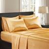 Phoenix Citadel All Season Silk Satin 7 Pieces Comforter Set Queen Gold (Comforter + Flat Sheet + Fitted Sheet 16'' & 4 Pillowcases) 500 GSM Comforter Sheet Set Wrinkle & Fade Resistant view 3